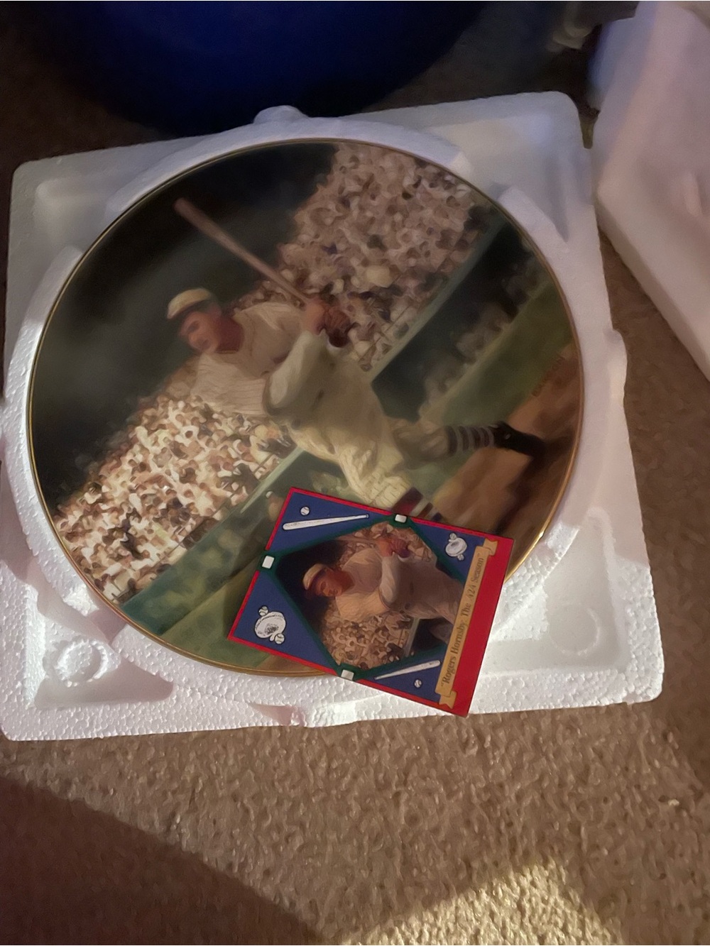 Babe Ruth baseball player Vintage Baseball Batter Decorative Plate